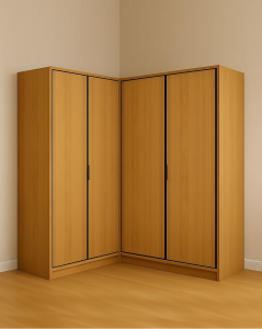 Rohová šatní skříň typu L