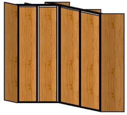 Rohová šatní skříň typu L